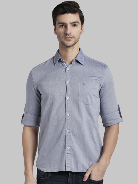 

Parx Men Grey Slim Fit Solid Casual Shirt