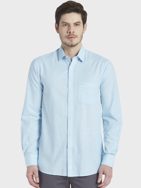 

ColorPlus Men Blue Tailored Fit Solid Casual Shirt
