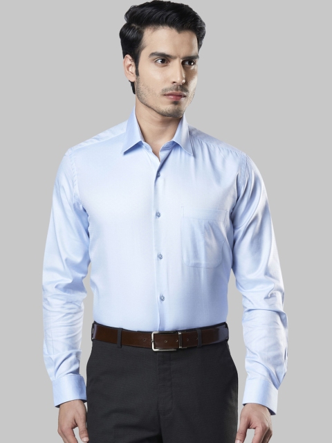 

Raymond Men Blue Regular Fit Self Design Formal Shirt