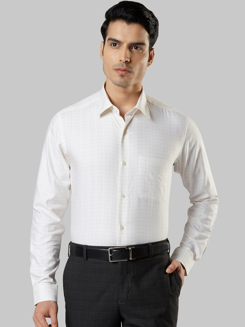 

Raymond Men Yellow Regular Fit Checked Formal Shirt