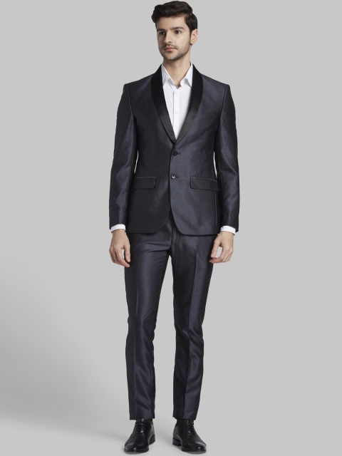 

Parx Men Navy Blue Solid Tuxedo Formal Suit