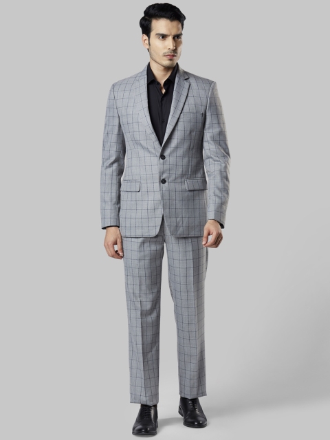 

Raymond Men Grey & Black Checked Single-Breasted Formal Suit