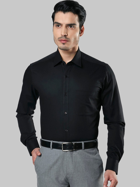 

Raymond Men Black Regular Fit Self Design Formal Shirt