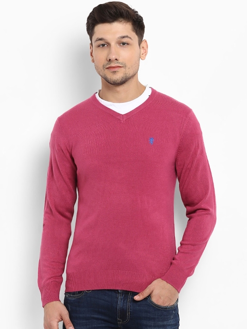 

Red Tape Men Pink Solid Pullover Sweater