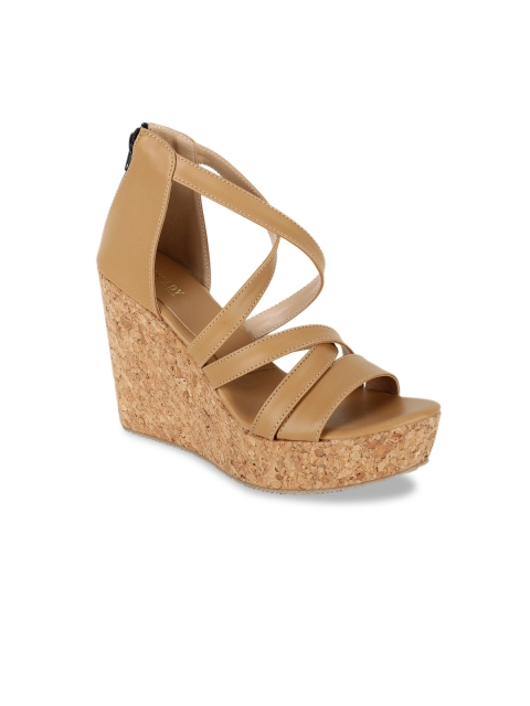 

SCENTRA Women Tan Brown Solid Wedges