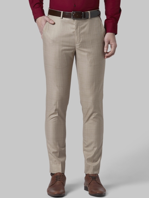 

Park Avenue Men Beige Regular Fit Solid Formal Trousers