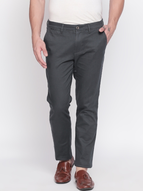 

BYFORD by Pantaloons Men Green Slim Fit Solid Regular Trousers