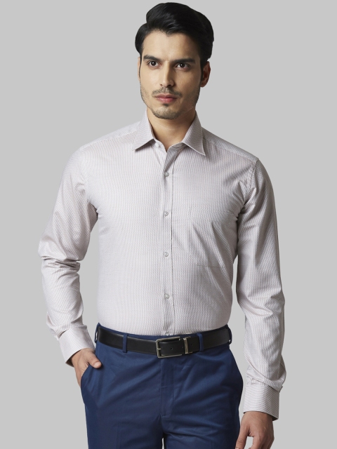 

Raymond Men Beige Regular Fit Printed Formal Shirt