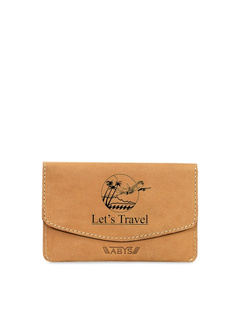 

ABYS Unisex Tan Brown Printed Leather Passport Holder