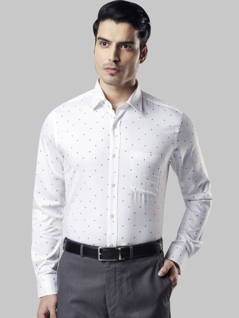 

Raymond Men White & Grey Regular Fit Printed Formal Shirt