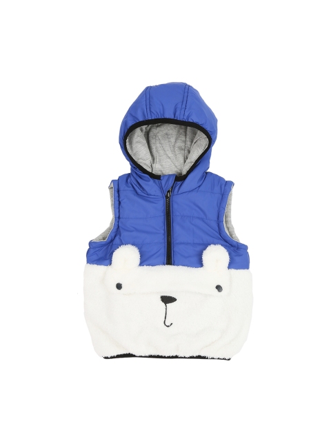 

Pantaloons Baby Boys White & Blue Colourblocked Puffer Jacket