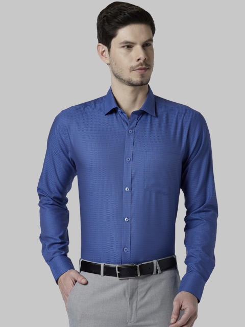 

Park Avenue Men Blue Slim Fit Self Design Formal Shirt