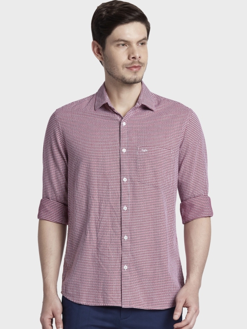 

ColorPlus Men Red Tailored Fit Printed Casual Shirt