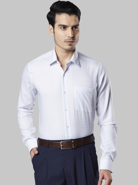 

Raymond Men White Regular Fit Checked Formal Shirt