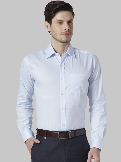 

Park Avenue Men Blue Regular Fit Self Design Formal Shirt
