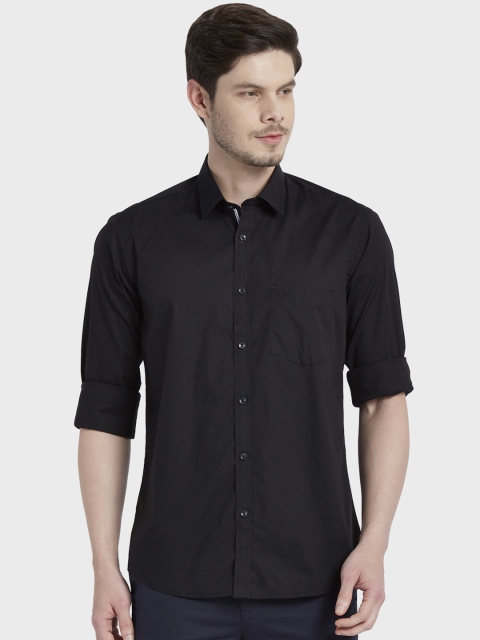 

ColorPlus Men Black Tailored Fit Solid Casual Shirt