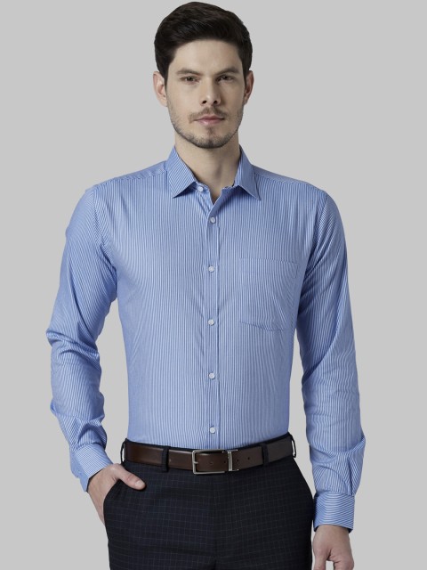 

Park Avenue Men Blue Slim Fit Striped Formal Shirt