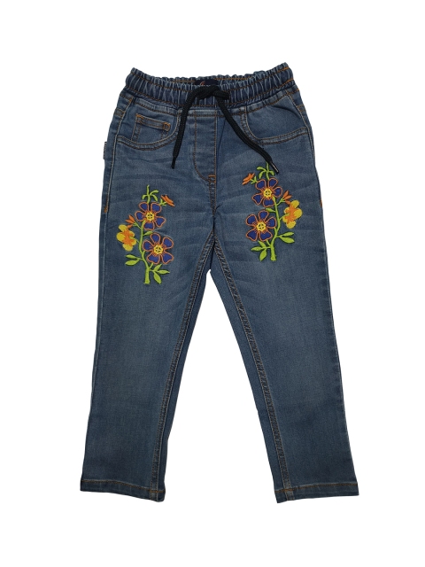 

KiddoPanti Girls Blue Regular Fit Mid-Rise Clean Look Jeans