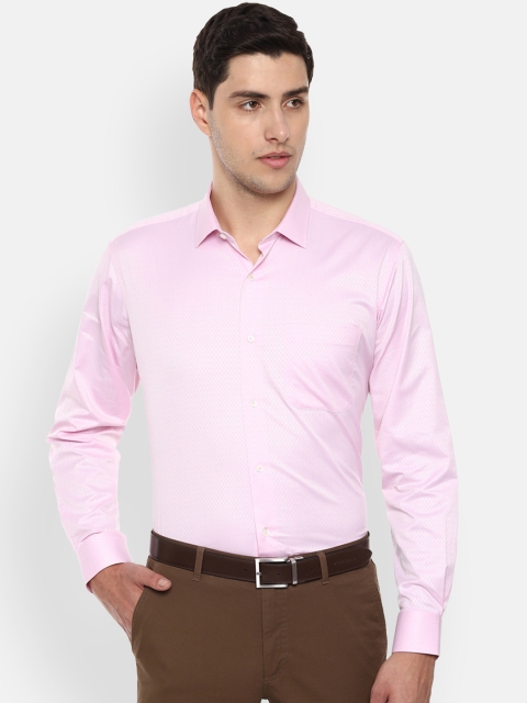 

Van Heusen Men Pink Regular Fit Self Design Formal Shirt