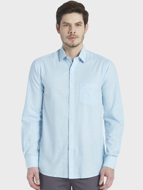 

ColorPlus Men Blue Tailored Fit Solid Casual Shirt