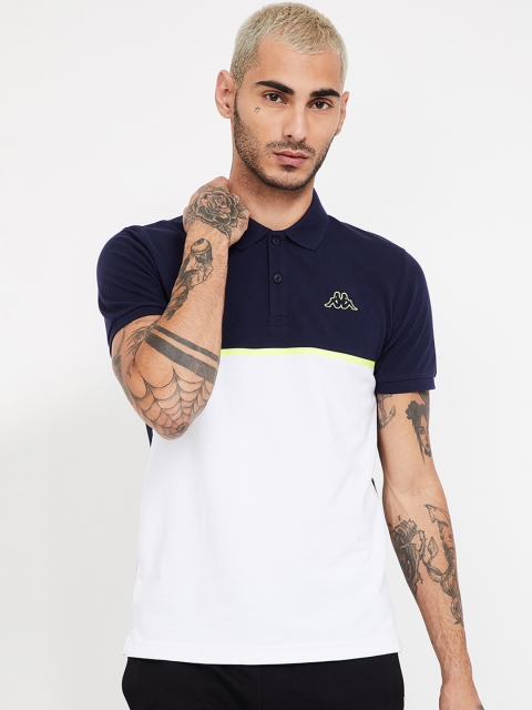 

Kappa Men Navy Blue Colourblocked Polo Collar T-shirt