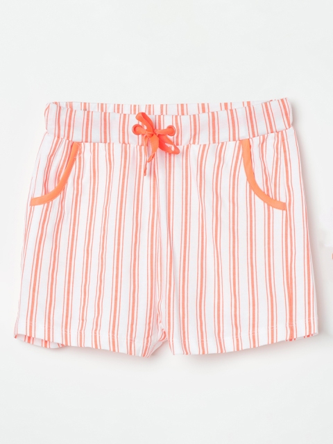 

Fame Forever by Lifestyle Girls Orange & White Striped Regular Fit Hot Pants