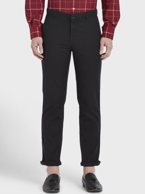 

ColorPlus Men Black Tapered Fit Solid Regular Trousers