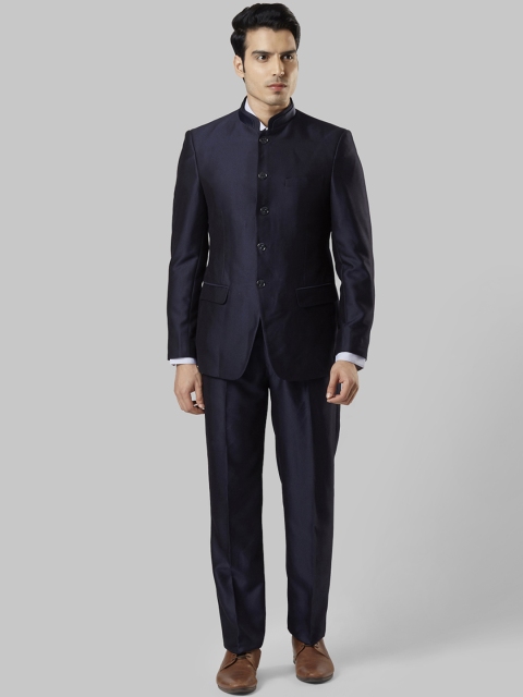 

Raymond Men Blue Solid Bandhgala Formal Suit