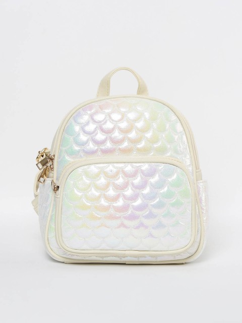 

Ginger by Lifestyle Women White Textured Backpack