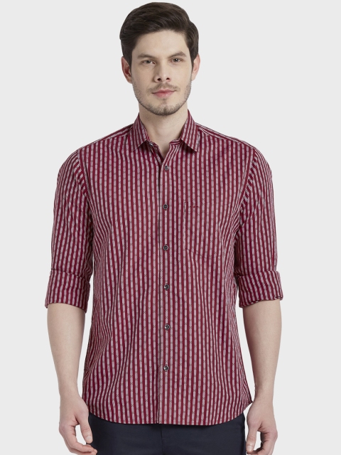 

ColorPlus Men Red & Beige Tailored Fit Striped Casual Shirt