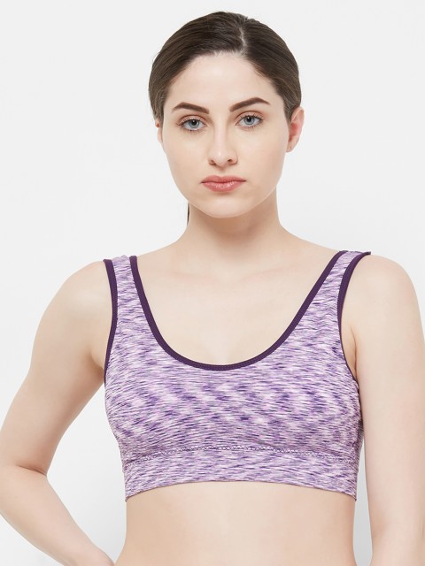 

FashionRack Purple Self Design Non-Wired Non Padded Sports Bra 2602