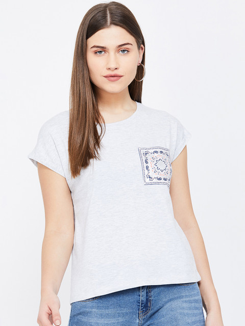 

Bossini Women Grey Melange Solid Top