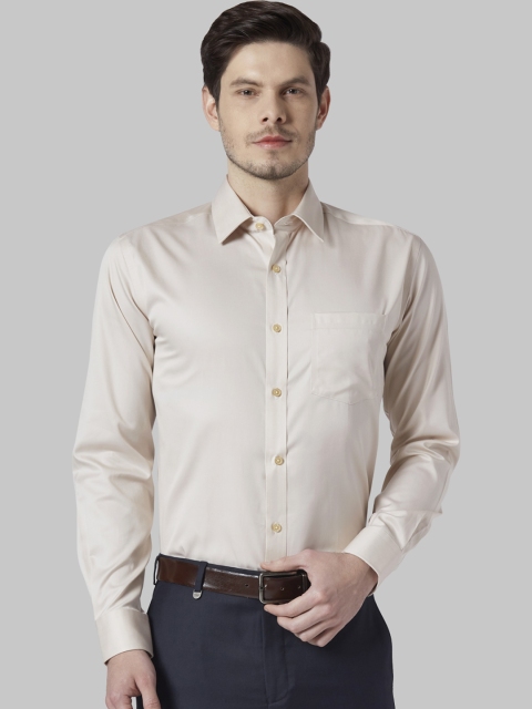 

Park Avenue Men Beige Regular Fit Solid Formal Shirt