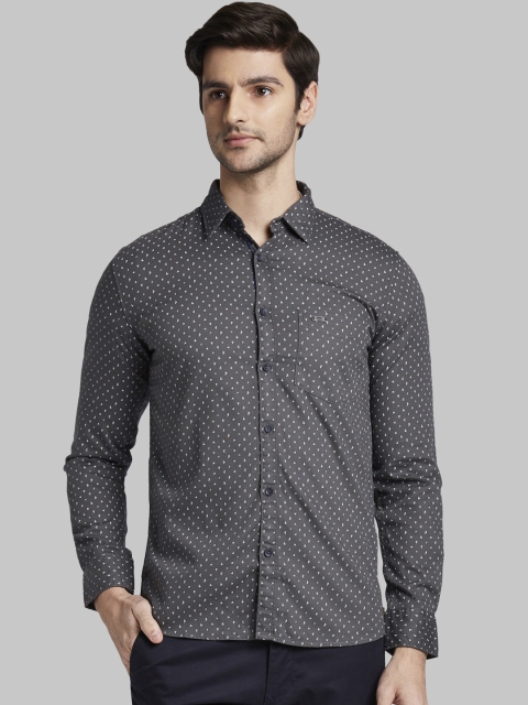 

Parx Men Grey Slim Fit Printed Casual Shirt