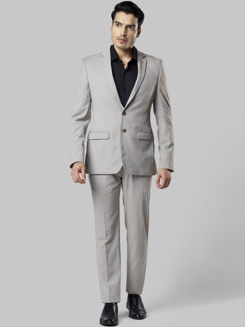 Raymond Men Grey Solid Slim-Fit Single-Breasted Formal Suit