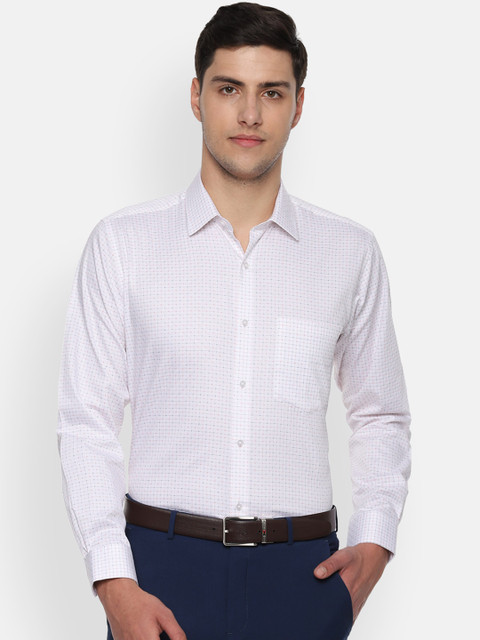 

Van Heusen Men White & Blue Regular Fit Printed Formal Shirt