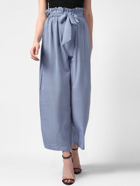 

StyleStone Women Blue & White Striped Flared Palazzos
