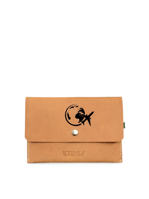 

ABYS Unisex Tan Brown Printed Leather Passport Holder