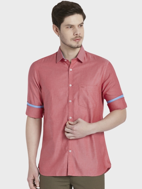 

ColorPlus Men Red Tailored Fit Solid Casual Shirt
