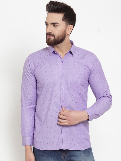 

JAINISH Men Lavender Regular Fit Printed Casual Shirt