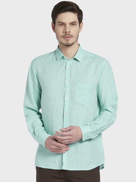 

ColorPlus Men Sea Green Tailored Fit Solid Casual Shirt
