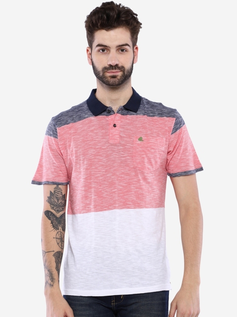 

Duke Men Blue Colourblocked Polo Collar T-shirt