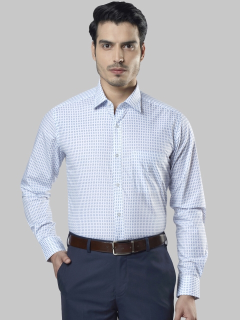 

Raymond Men Blue & White Regular Fit Printed Formal Shirt
