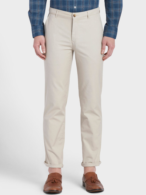 

ColorPlus Men Beige Tapered Fit Solid Regular Trousers