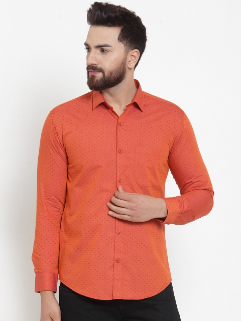 

JAINISH Men Orange Regular Fit Printed Casual Shirt