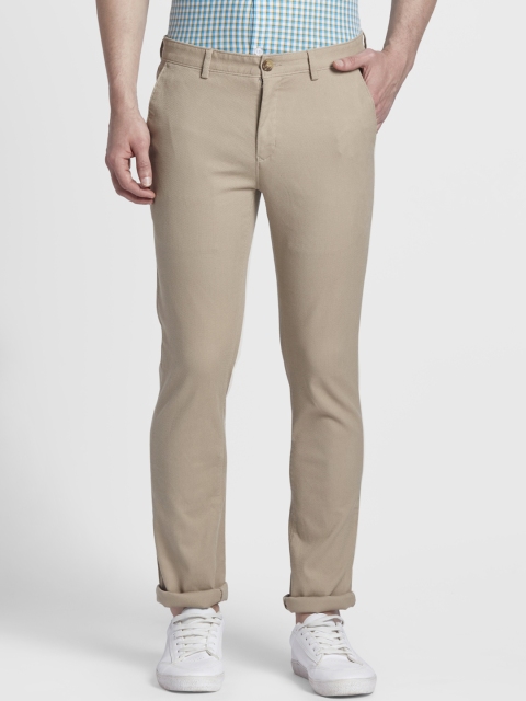 

ColorPlus Men Beige Regular Fit Solid Regular Trousers