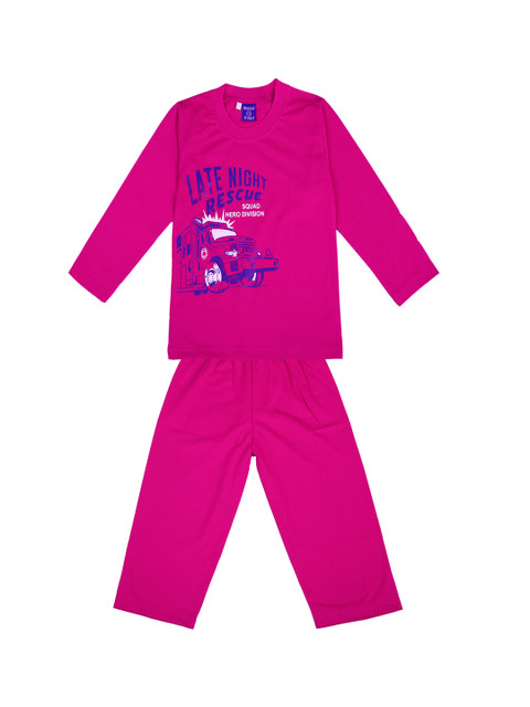 

SWEET ANGEL Boys Pink Printed Night suit 700572