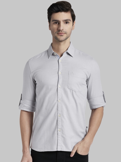 

Parx Men Grey Slim Fit Solid Casual Shirt