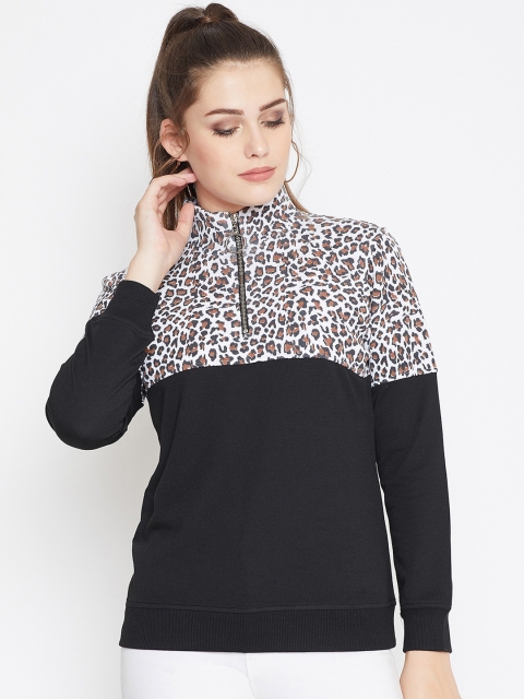 

Austin wood Women Black & White Printed Sweatshirt