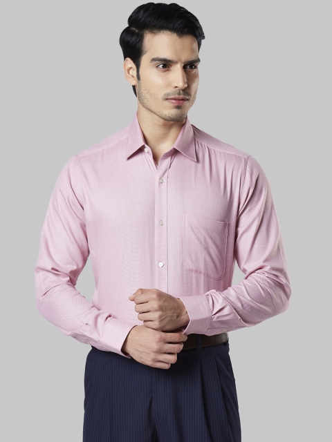 

Raymond Men Pink Slim Fit Self Design Formal Shirt
